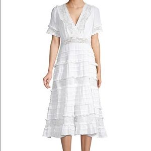 Love Sam Lace Cotton Faux Wrap A-Aline Dress